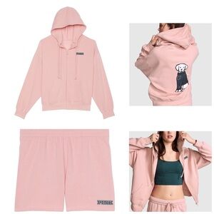 PINK Victoria's Secret Pink Athletic Shorts Set with Matching Tank and Jacket